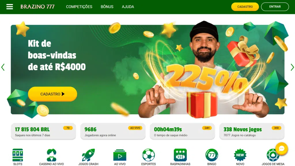 Ofertas de Boas-vindas da BRAZINO777