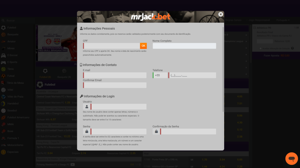 Registro MrJack.Bet
