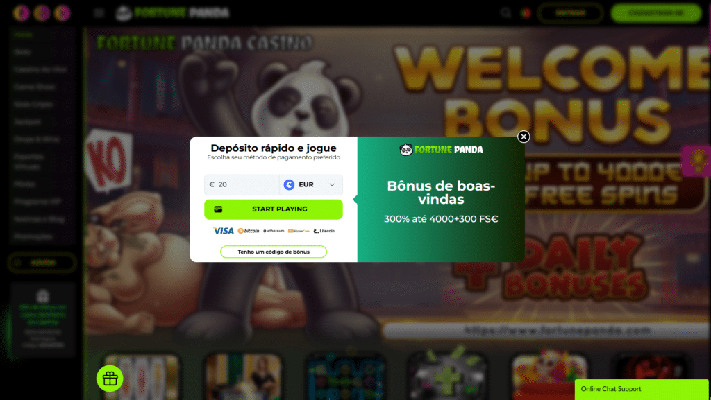 Bônus de boas-vindas para esportes Fortune Panda